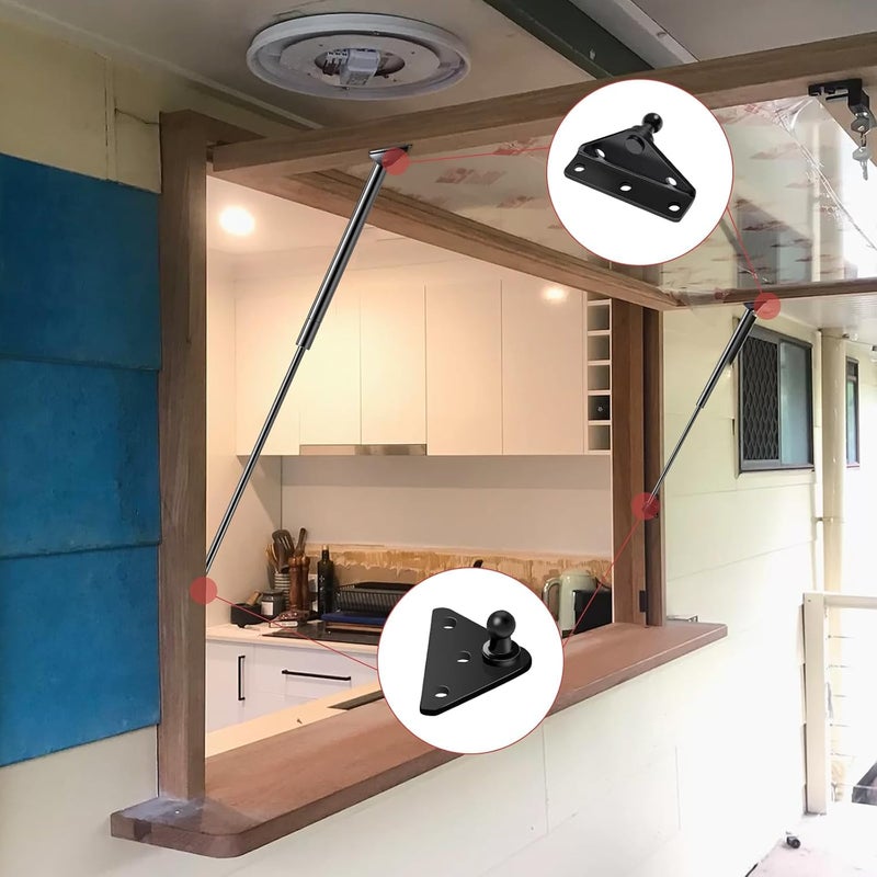 Euplokeer Qty (2) SPD-GSNI-2300-150 20in 150lb/667N Universal Gas Strut 𝐰𝐢𝐭𝐡 𝐌𝐨𝐮𝐧𝐭𝐢𝐧𝐠 𝐁𝐫𝐚𝐜𝐤𝐞𝐭-Shock Lift Support for LGP8-200-150 RV Camper Queen King Bed, Truck Bed Tonneau Cover, Boat Hatch - Image 2